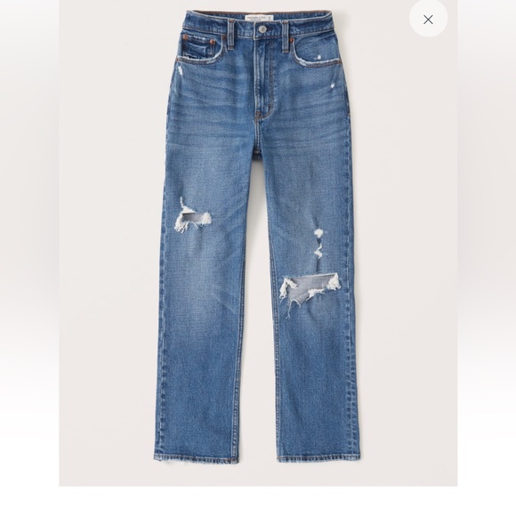 Abercrombie & Fitch Women's Ultra High Rise Ankle Straight Jean - Picture 1 of 7
